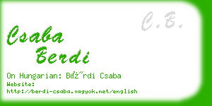 csaba berdi business card